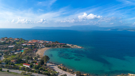A deep blue turquoise bay. Akkum - Seferihisar - Turkeyの写真素材