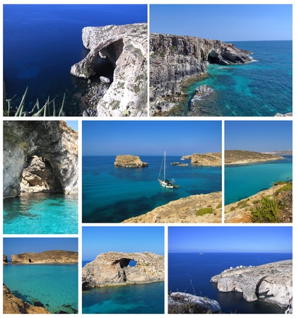 Maltese coast collageの写真素材