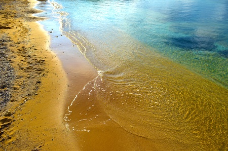 Golden sands at Gnejna Bay - Maltaの写真素材