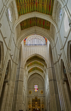Interior of Madrid s Almudena Cathedral - Spainのeditorial素材