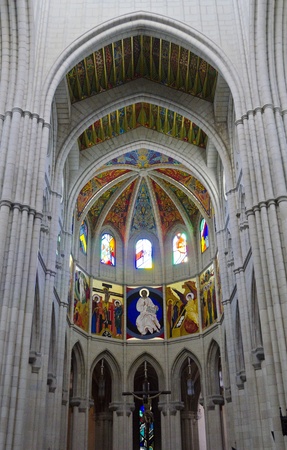 Interior of Madrid s Almudena Cathedral - Spainのeditorial素材