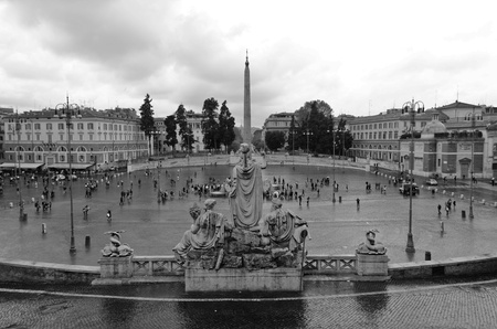 Piazza del Popolo in Rome - Italyのeditorial素材
