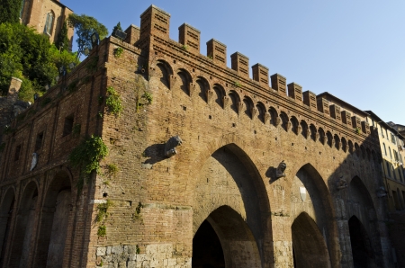 Fountain of Fontebranda in Siena - Italyのeditorial素材