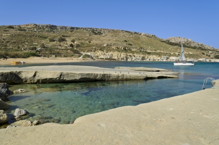 Beautiful coast in Gnejna - Maltaの写真素材