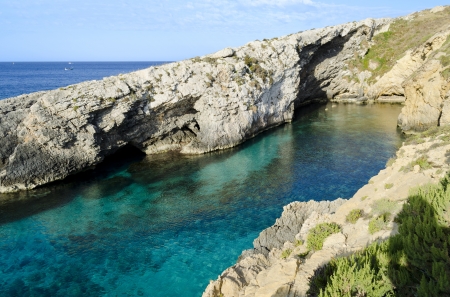 Secluded beach in Hondoq ir-Rummien - Gozo, Maltaの写真素材