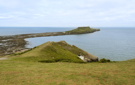 Worm s Head, Rhossili  Wales, United Kingdomの写真素材