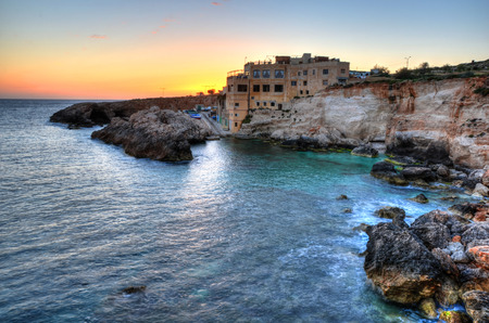 Sunset at Ghar Lapsi  Maltaの写真素材