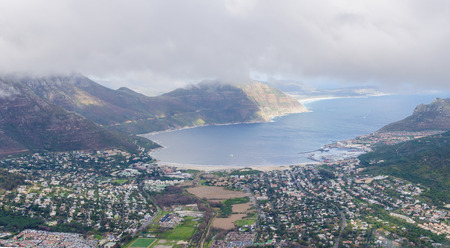 Aerial view of Hout Bay  South Africaの写真素材