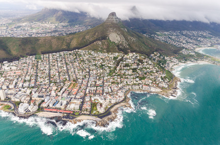 Aerial view of Cape Town  South Africaの写真素材