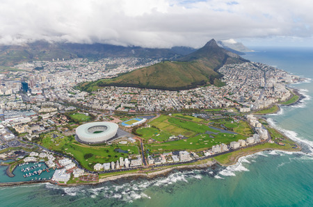 Aerial view of Cape Town  South Africaの写真素材