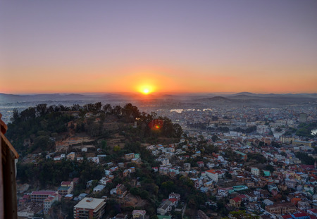 Sunset over Antananarivo Madagascarの写真素材