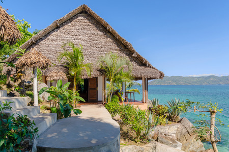 Bungalow overlooking the ocean in Nosy Komba Madagascarのeditorial素材