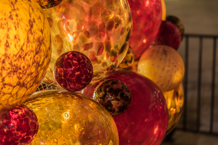 Christmas Decorations in the entrance of Valletta, Maltaの写真素材