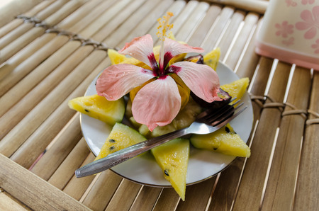 Fruit breakfast - Bukit Lawang, Indonesiaの写真素材