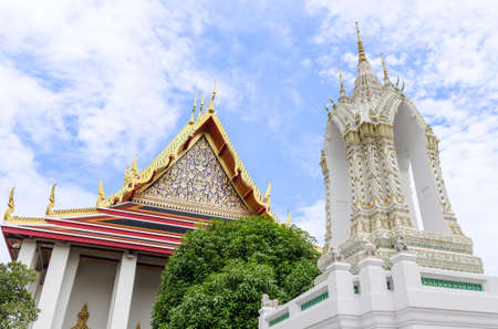 Temple of the Reclining Buddha or Wat Pho in Bangkok, Thailandの写真素材