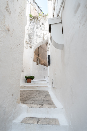 Narrow streets of Ostuni, Italyの写真素材