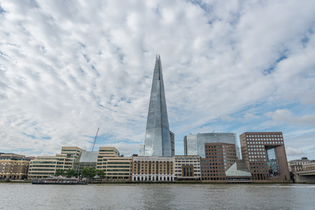 Modern buildings facing the Thames River in London, UKのeditorial素材