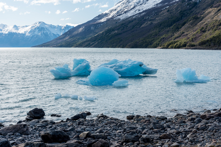 Icebergs near Perito Moreno Glacier on Lago Argentino in Argentinaの写真素材