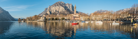 A beautiful Sunday afternoon in Lecco on Lake Como, Italyのeditorial素材