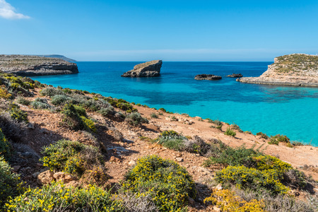 The beautiful island of Comino, Maltaの写真素材