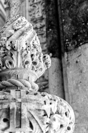 Detail from a stone sculpture at the Palace Quinta da Regaleira in Sintra, Portugalのeditorial素材