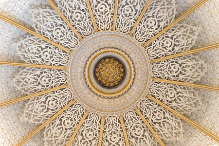 Ceiling of the Music Room inside the Palace of Monserrate in the outskirts of Sintra in Portugalの写真素材