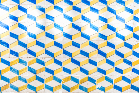 Typical Portuguese decorated Tiles in Lisbon, Portugalの写真素材