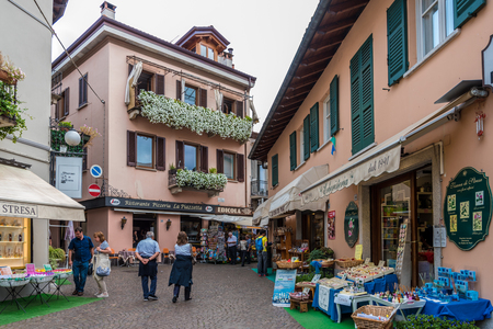 The historical centre of Stresa, Italyのeditorial素材