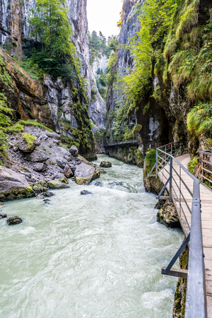Aare Gorge near Meiringen in the canton of Bern in Switzerlandの写真素材