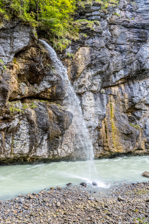 Aare Gorge near Meiringen in the canton of Bern in Switzerlandの写真素材