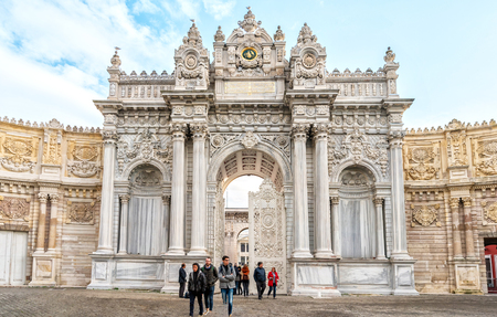Entrance to the DolmabahÃ§e Palace in Istanbul, Turkeyのeditorial素材