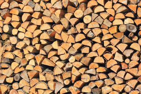 Sawn wood stacked on each other in a