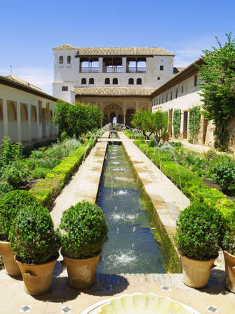 Gardens of Alhambra palace, Granada, Spain