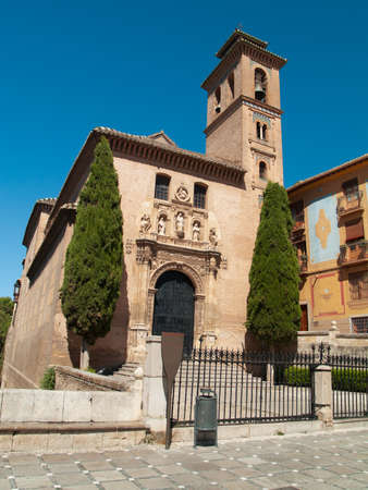 Santa Ana Church in daylaight, Granada, Andalucia, Spain の写真素材