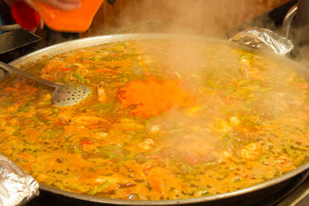 traditional spanish dish paellaの写真素材
