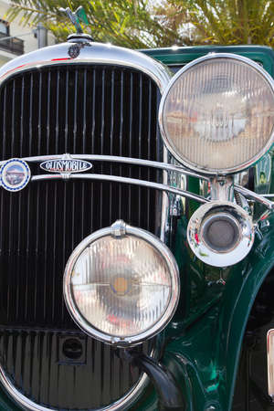 PUERTO DE LA CRUZ - JULY 14: Oldsmobile F31 coupe grill, on July 14, 2013 in Puerto de la Cruz, Spain. Oldsmobile F31 (1931) is classic american car.のeditorial素材