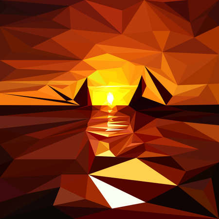 Vector background. Illustration of abstract texture with triangles. Low poly style. Pattern design for banner, poster, flyer, card, postcard, cover, brochure.のイラスト素材