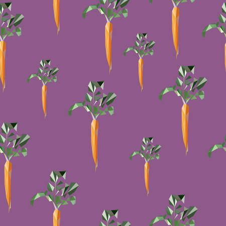 Eastern Carrot and Eggs Seamless Pattern. Carrots for Easter Bunny. Vector seamless texture with a...