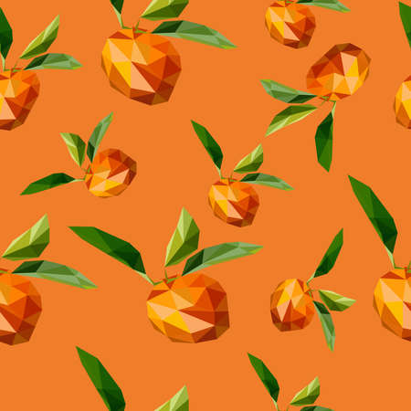 A seamless lemon and orange pattern on white background.