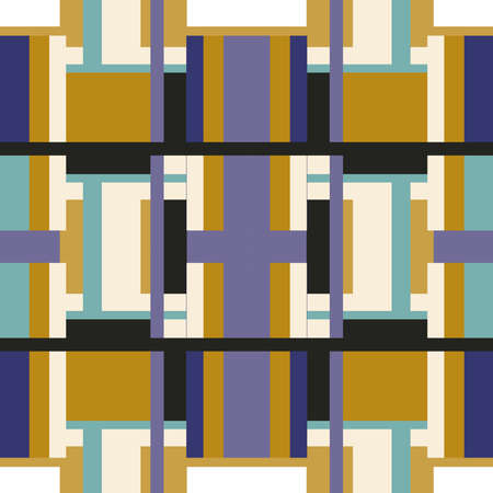 Seamless geometric pattern with colorful elements, vector background.のイラスト素材