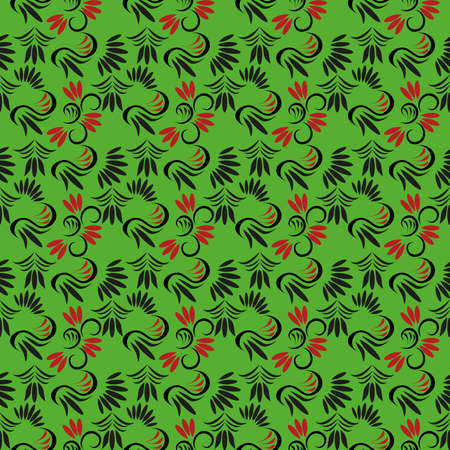 Floral illustration in tropical style. Modern graphic design. Seamless background, perfect for fabricのイラスト素材