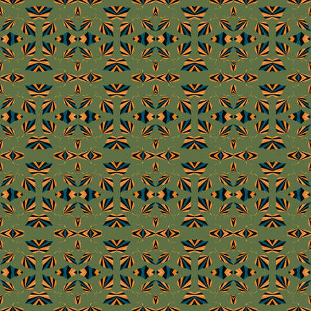 Tropical leaves and flowers of palm tree. Seamless pattern. Vector background.