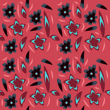 Elegant pattern with stylish flowers and leaves. Seamless template can be used for design fabric, cover, linens and more designs.のイラスト素材