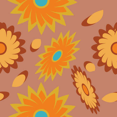 Seamless Paisley background.Colorful flowers and leafs on black background. Vector illustration.
