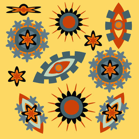 Colorful pattern with decorative flowers. Paisley and roses. Indian style. Indonesian batik. Classic paisley. Design for fabric, carpet, textile, wrapping paper, home decor, postcards, printのイラスト素材