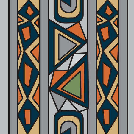 Colorful abstract decorative ethnic seamless pattern. Folk ornament. Lace. Batik. Geometric background. Fabric, textile design. Endless print texture. Wallpaper - vectorのイラスト素材