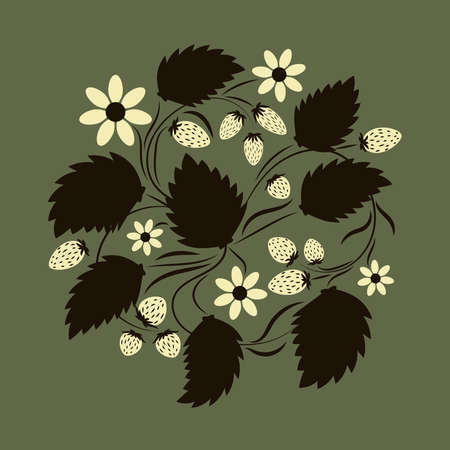 Folk flowers floral art print Flowers abstract artのイラスト素材