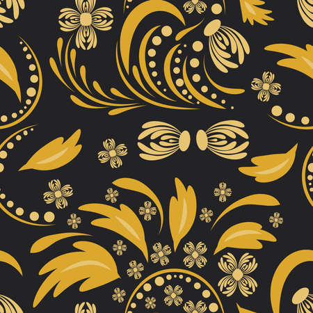 Folk flowers pattern Floral surface design Seamless patternのイラスト素材