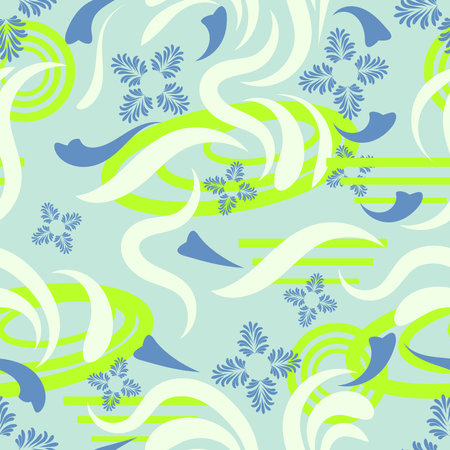 Folk flowers pattern Floral surface design Seamless patternのイラスト素材