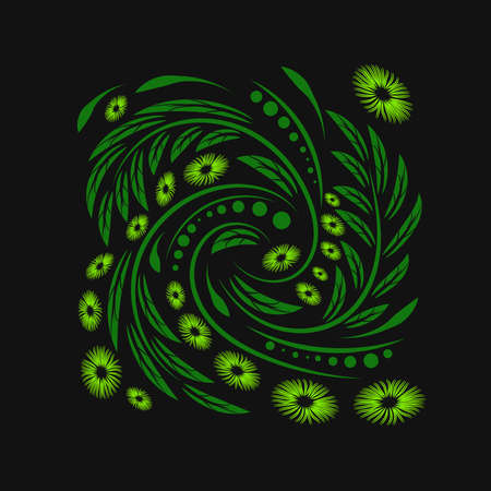 Folk flowers floral art print Flowers abstract artのイラスト素材